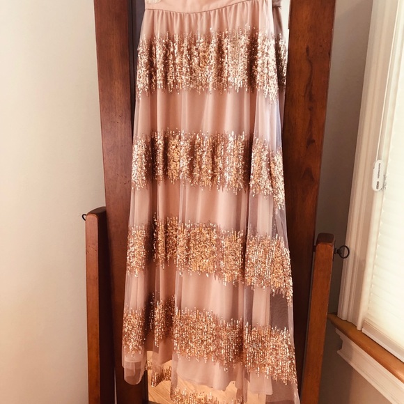 NWT Anthropologie Rose Gold Tulle/Sequenced Skirt - Picture 3 of 5